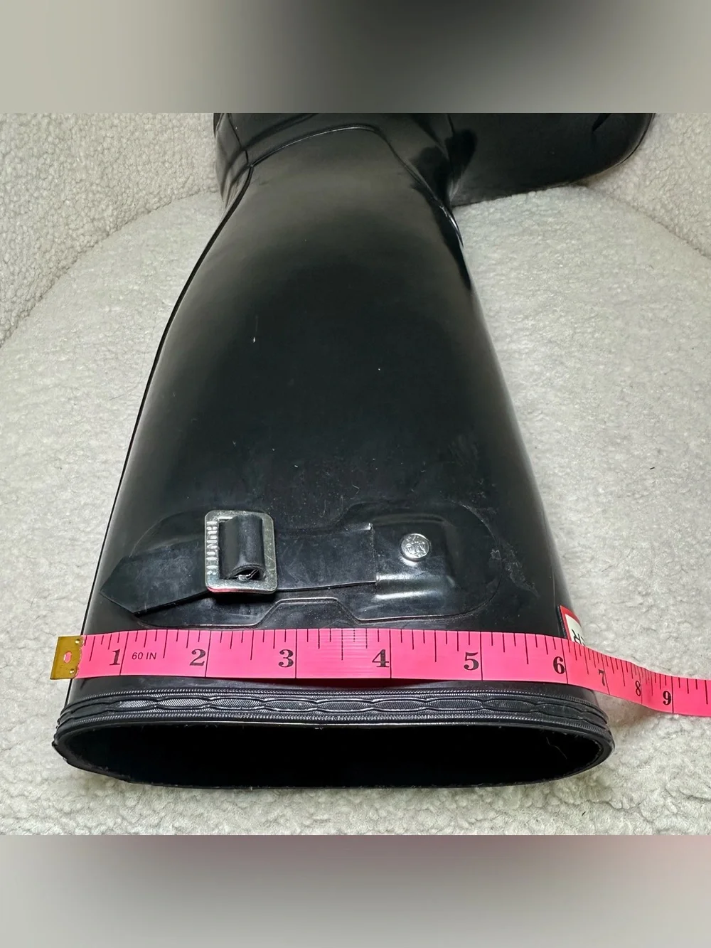 Hunter Original Tall Rain Boots Black Gloss Waterproof Rubber Preppy Festival 8